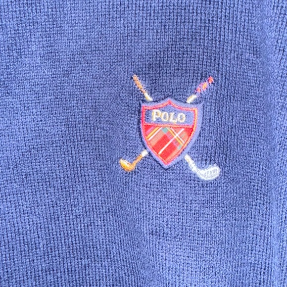Ralph Lauren Polo Golf Men's Navy Mockneck Sweater/Sweatshirt VINTAGE - Picture 4 of 5